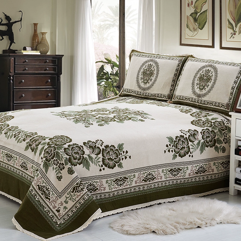 Lvyougu cotton xoắn nhóm 1,8m khăn trải giường cũ thô vải lanh bốn mùa khăn trải giường ba mảnh gấp đôi thảm lanh - Khăn trải giường