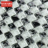 好有米 Маленькие частицы черного льда, треснувшая стеклянная мозаика, фоновая настенная плитка, КТВ, украшение для ванной комнаты