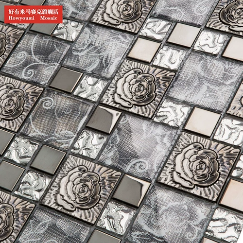好有米 Современная черная стеклянная мозаика из нержавеющей стали