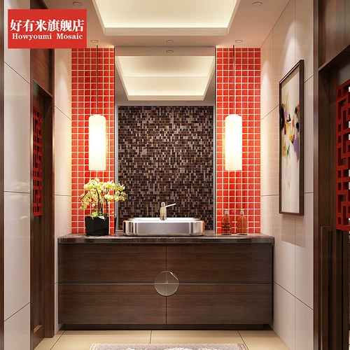 好有米 Северная стиль красная плитка мозаика для ванной комнаты фоновая настенная плитка плитка настенная плитка