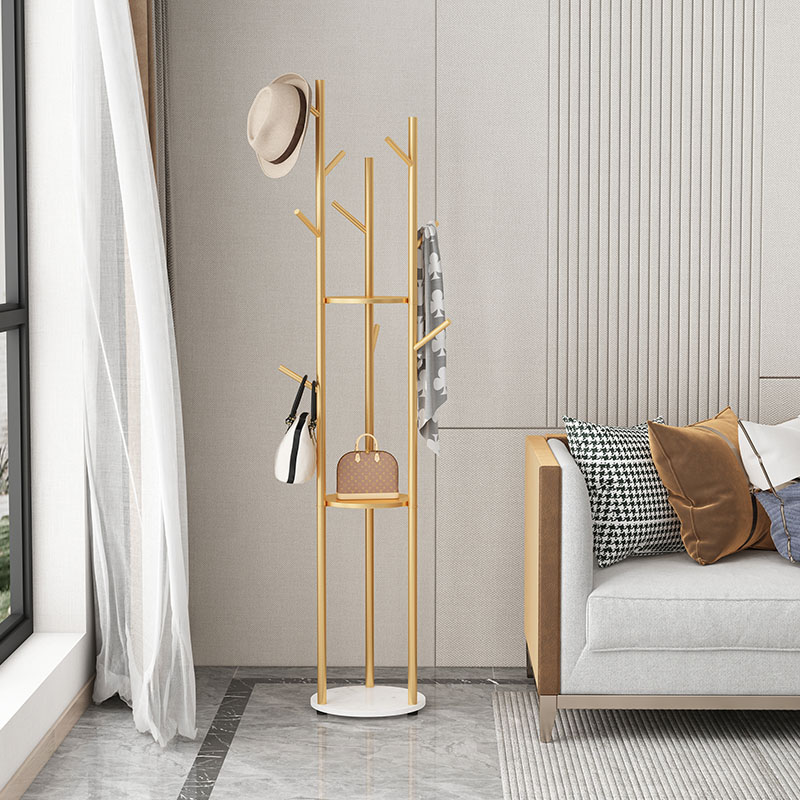 Nordic clothes hanger floor-to-ceiling bedroom home rack iron light luxury modern pole-type net red ins coat and hat rack