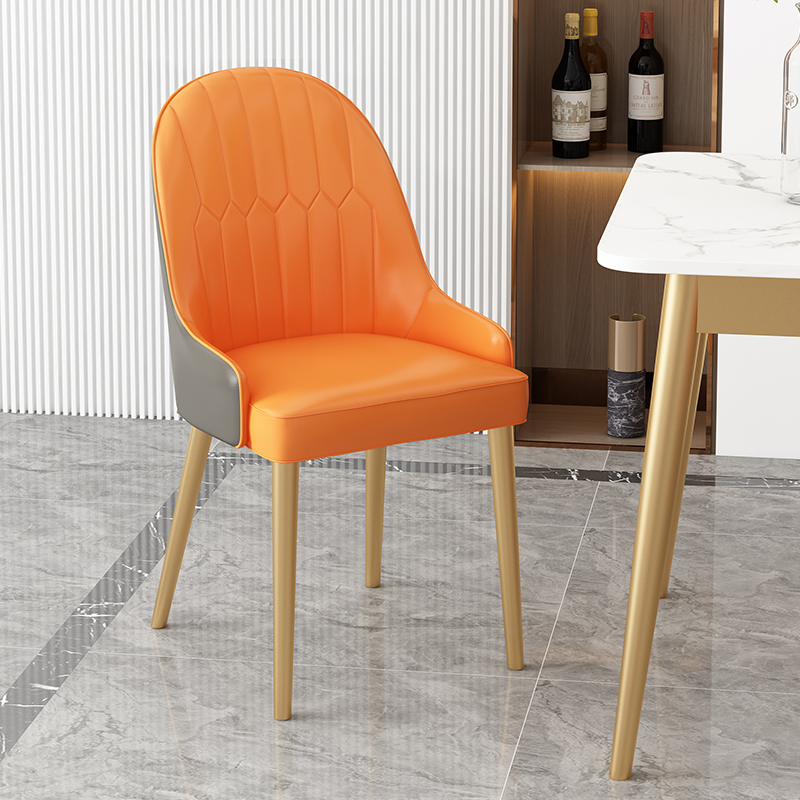 Nordic light luxury home dining table backrest chair makeup chair Wrought iron net red makeup chair Modern simple desk chair