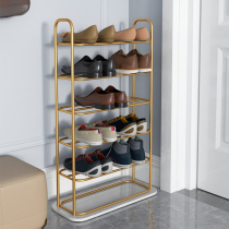 Simple shoe rack household economy light luxury marble shoe cabinet dormitory door space Assembly dust-proof small shoe rack