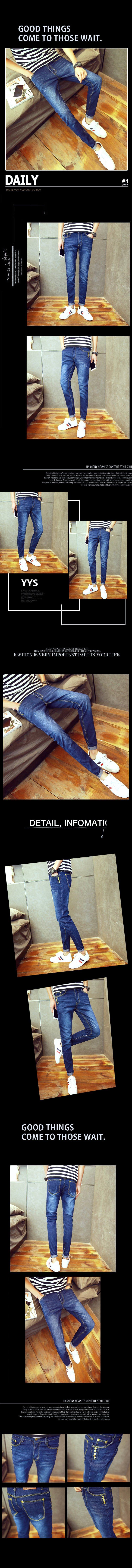 Jeans pour adolescent pieds Slim pour Quatre saisons - Ref 1467720 Image 8