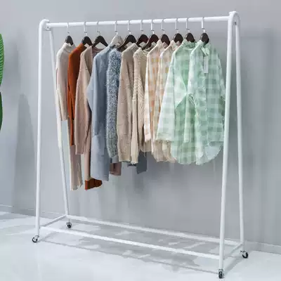 Clothing store display rack floor-standing white gantry rack shelf women's clothes rack Removable hanger with wheel