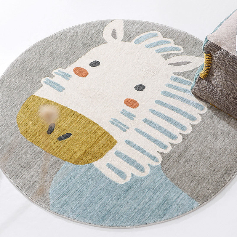 Belgium imported children's Nordic round carpet ins wind cute bedroom bedside mat Blanket floor mat can be washed