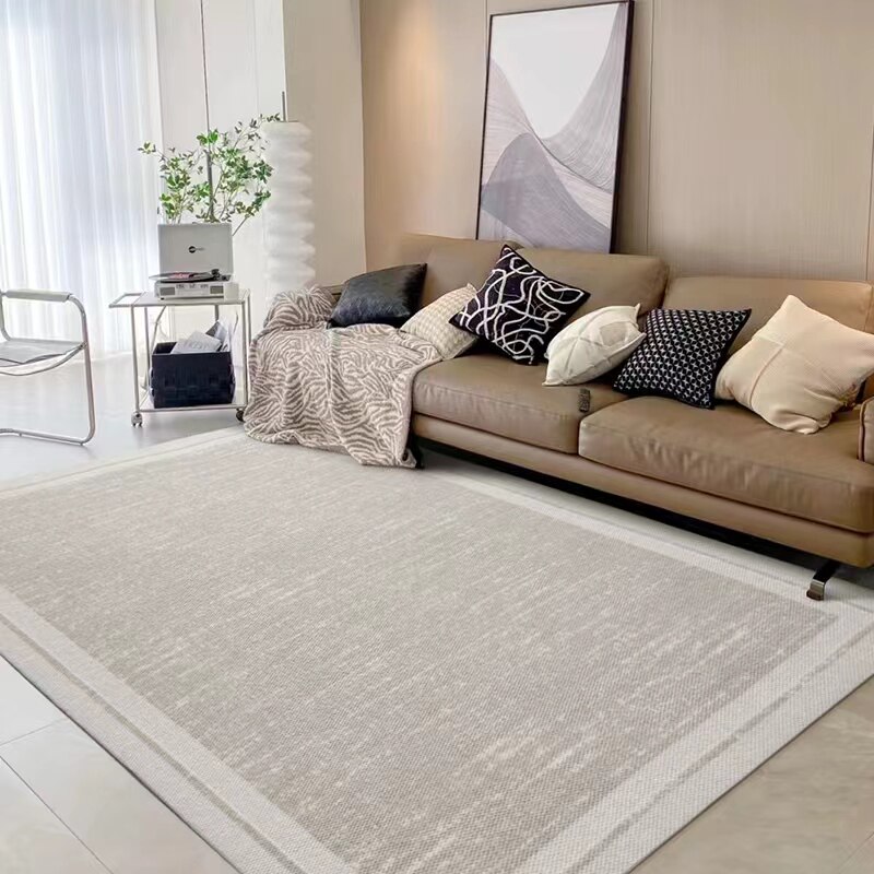 Modern minimal wool carpet living room Superior luxury colored Nordic Chinese pure color tea carpet bedroom edge carpet