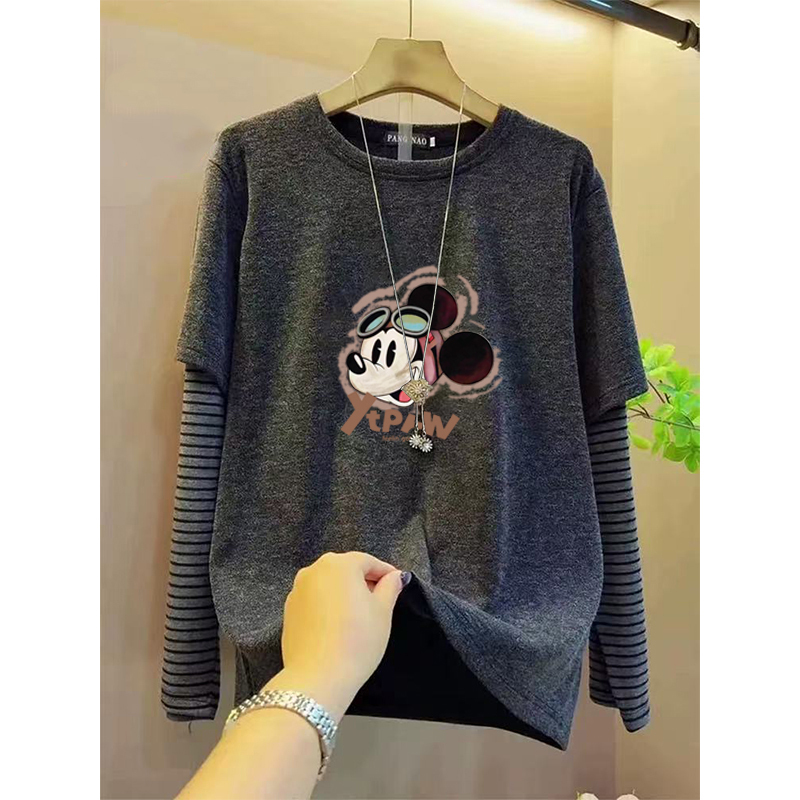 Fake Two-Piece Super Stylish Top That Can Be Worn Alone, 2026 New Spring and Autumn Pure Cotton Inner Layer Base Shirt, Long-Sleeved Slimming T-Shirt Fake Two-Piece Super Stylish Top That Can Be Worn Alone, 2026 New Spring and Autumn Pure Cotton Inner Layer Base Shirt, Long-Sleeved Slimming T-Shirt