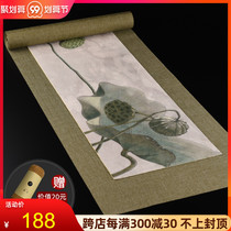 Painted waterproof tea mat tea cloth Japanese Zen table flag tea mat cotton linen cloth tea table cloth tea plate mat tea flag