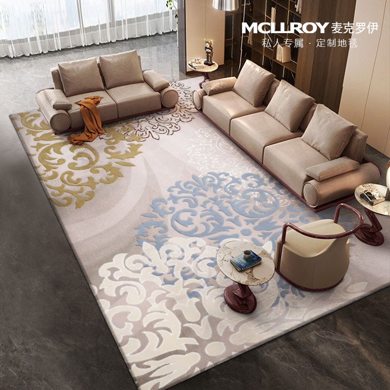 Imported wool carpet living room new Chinese style Chinese style cream style luxury villa light luxury bedroom bedside blanket