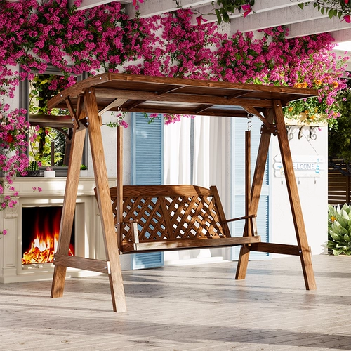 Качели, дорожная деревянная уличная качалка из натурального дерева