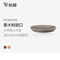 (Hongyue) Emperor Roman round clay flower pot tray white pottery mocha anti-leakage water and beautiful Beauty