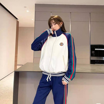 Hong Kong style collar jacket women autumn 2021 New loose Korean jacket ins baseball uniform student casual top