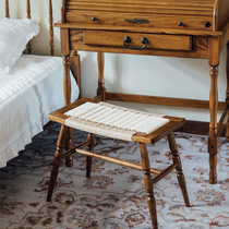 North American Town American Solid Wood Dresden home Bedroom Living room Makeup Table Tea Table Nets Red Stools Small Bench