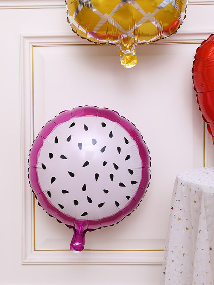 水果气球铝膜卡通菠萝草莓18寸派对装饰宝宝生日布置儿童气球装饰