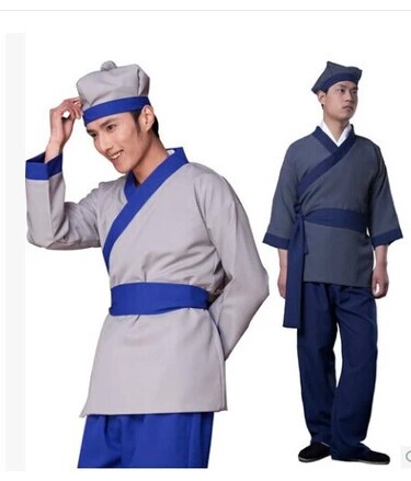Ancient Chinese Costume Hanfu, Ancient Servant, Waiter, Servant, Scholar Performance, Teahouse, Hotel, Cleaning Work Attire, Unisex Performance