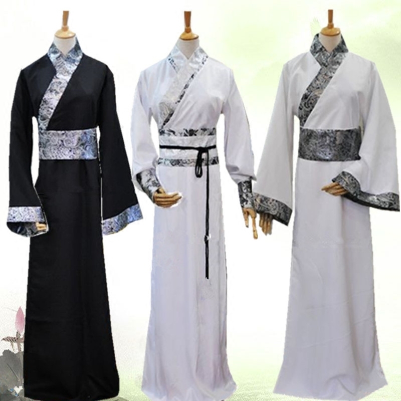 Ancient Costume Men Act Out Ancient Headwear Clothing 2018 New Women Hanfu White Man Costumes White Man's Tang Dynasty Grand-Man bodysuit