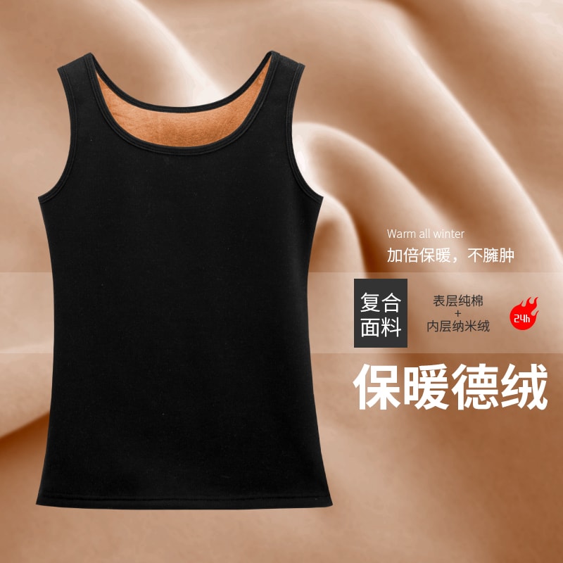 New de velvet plus fleece camisole vest women warm and thick cold size autumn and winter tight inner cotton underwear