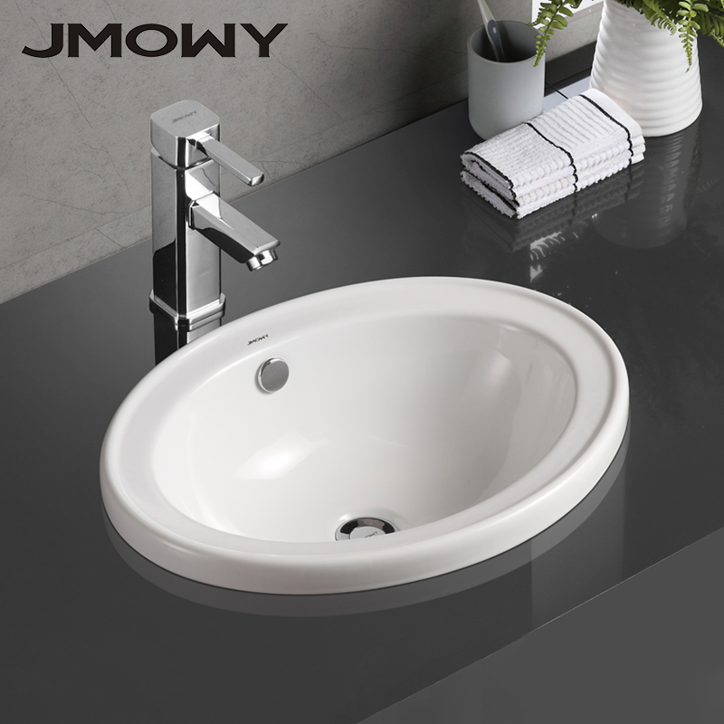 Ji Mu Ou European-style table basin Semi-embedded washbasin Oval Taichung basin Under-table basin washbasin washbasin