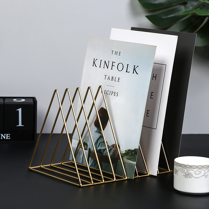 Nordic Wrought iron desk cabinet storage shelf Creative simple study office bookshelf Desktop decoration decoration