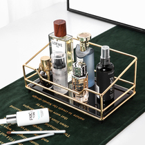 (Yilan) metal glass box cosmetics storage box tray jewelry box rack ornaments