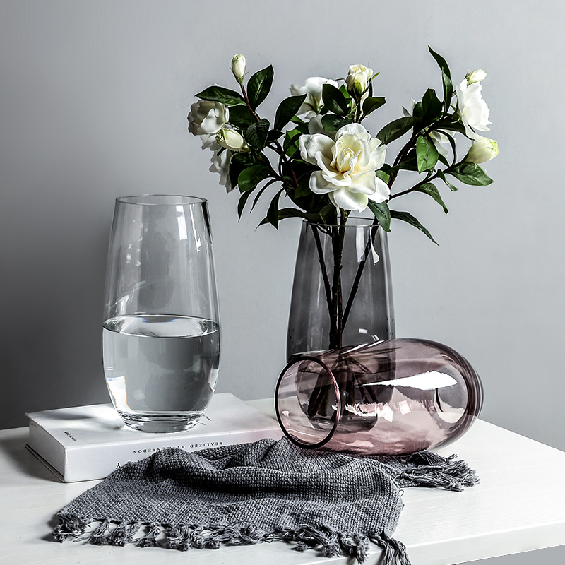 Special price clearing house Nordic glass transparent vase living room simulation flower drying flower flower arrangement office decoration hem