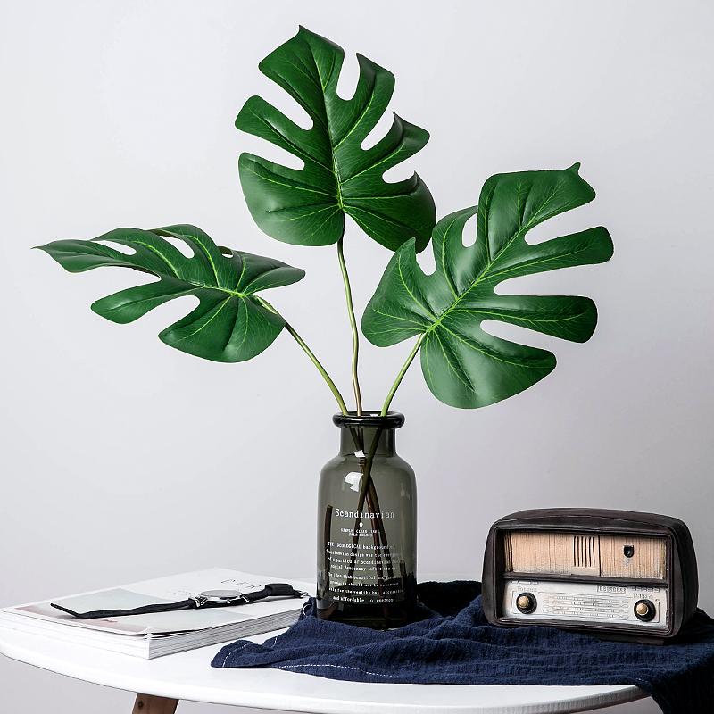 Shooting of photographic props soft dress with emulated tortoise back leaves tortoise back taro floral art plant Nordic decorations Green plant