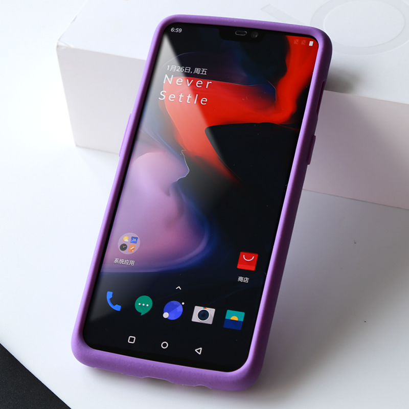 seepooip color cloth one plus 6 mobile phone case oneplus6 silicone case mobile phone case all-inclusive anti-drop anti-slip soft leather anti-fingerprint comfortable hand feeling unisex simple protection