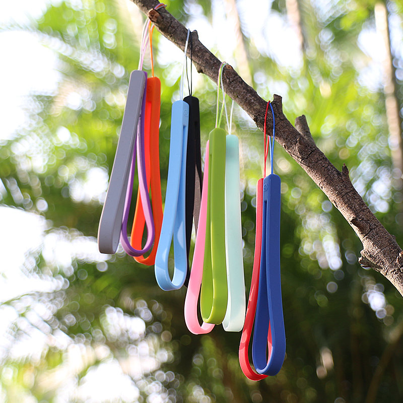 seepoo color cloth mobile phone lanyard silicone lanyard colorful elastic washable anti-dirty anti-drop wrist U disk key bus card audio water cup lanyard simple fashion pro