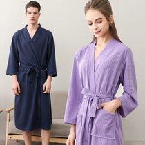 Robes men thin 2021 new absorbent health pajamas quick drying bath towel waffle bathrobe women Summer bathrobe