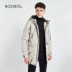 Áo khoác cotton nam dài giữa mùa đông 2020 áo khoác hai bông mới in chữ áo khoác bông áo khoác nam đệm bông - Bông