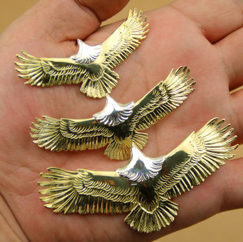 Dazhuo Handmade Goro's Copper/Pure Gold 18K Gold Eagle Body Pt950 Eagle Head Pendant Goro's Eagle