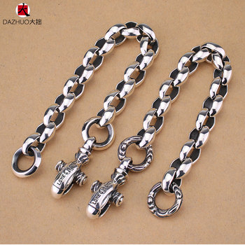 Dazhuo Lone Ones Silklink Swan Ring Bracelet for Men, Thick 925 Sterling Silver, Personalized Vintage Handmade Silver Jewelry