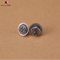 Horseshoe flower belt fixing nail screw rivet accessories 925 sterling silver retro buckle wallet belt four-button buckle