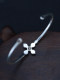 Dazhuo handmade s925 sterling silver cross vajra retro bracelet men's and women's trendy unique thin open bracelet old
