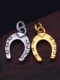 Big clumsy design solid horseshoe small pendant for men and women new s925 sterling silver retro gold-plated handmade original individual pendant