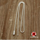 Large bead chain necklace 925 sterling silver men's and women's plain chain single chain 2.4mm ball chain long sweater chain trendy