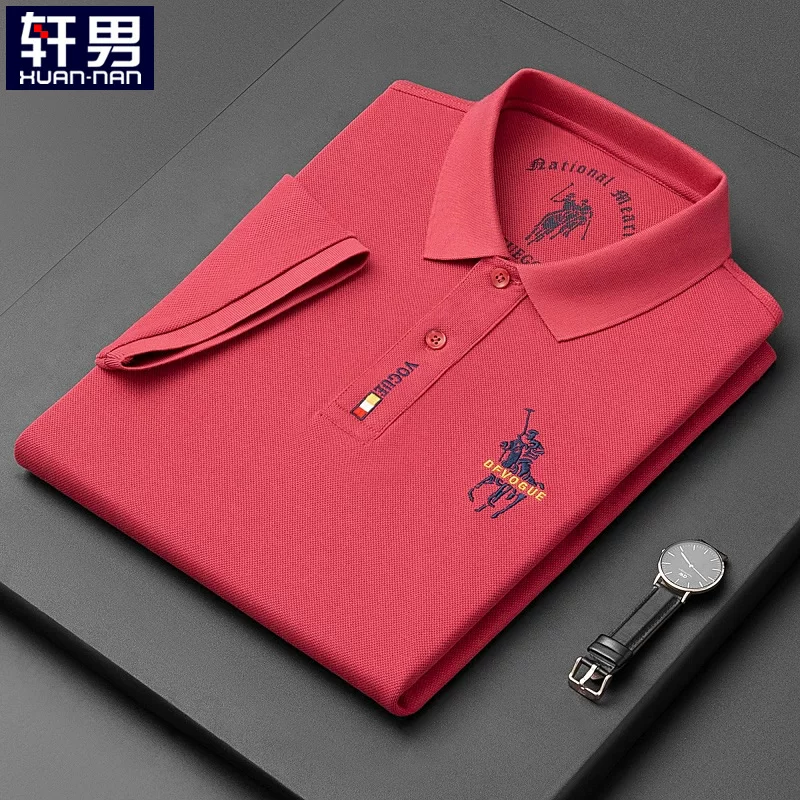 Cotton polo, summer trend T-shirt, with short sleeve, with embroidery, oversize