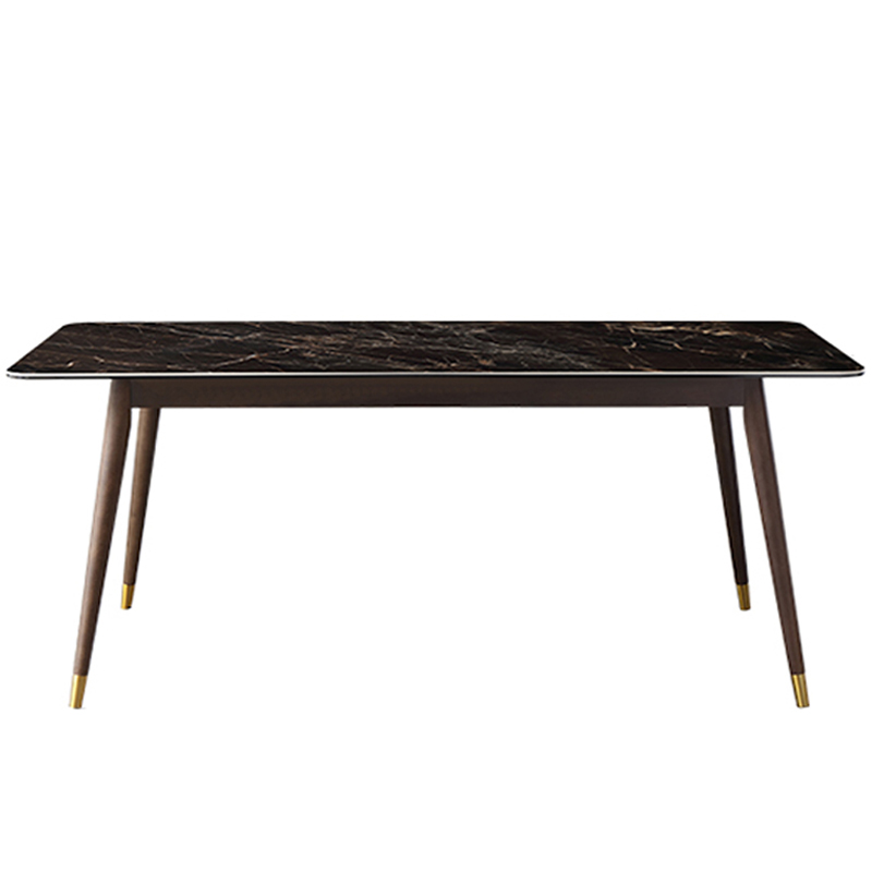 Imported slate dining table light luxury coffee color marble dining table and chair combination modern minimalist small apartment dining table home