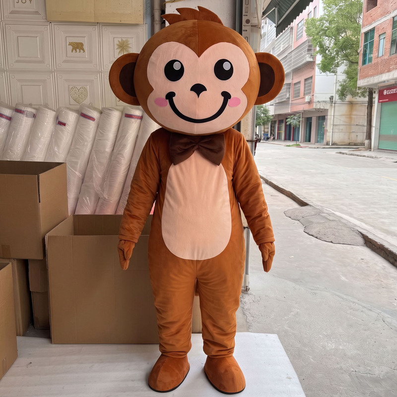 Monkey Cartoon Mascot Costume Jumping Monkey Promotional Performance Costume Cute Little Monkey Character Headgear