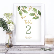 Custom Wedding Birthday Card Senteal Light Green Table Number Seat Number Party Wedding Seats Table Card Engagement Standing