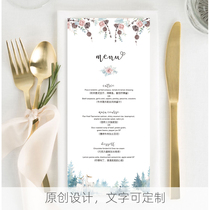 Watercolor Mori deer wedding engagement banquet menu custom seat card creative birthday party party party design
