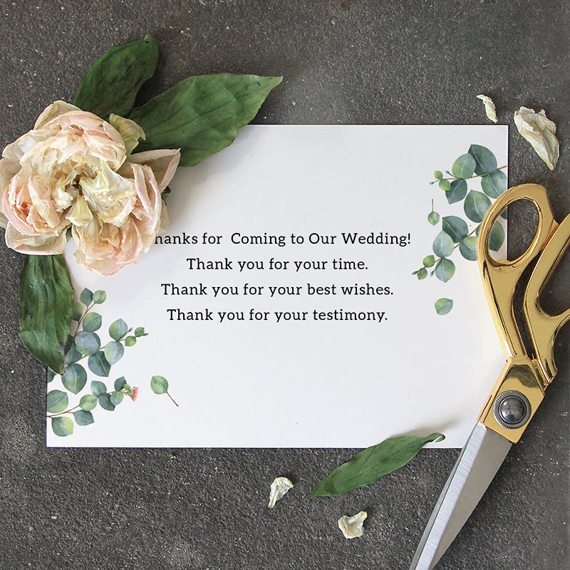 Customized Eucalyptus card wedding blessing seat card birthday card thank you thank you menu card hand-painted