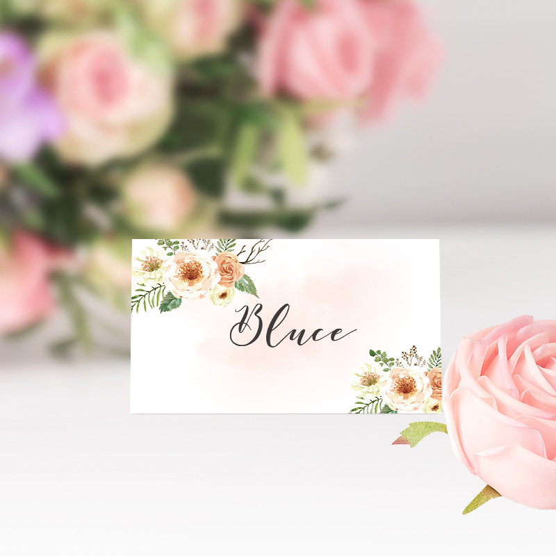 Customized pink green wedding wedding name card seat card person name card seat card tail tooth 100-day banquet