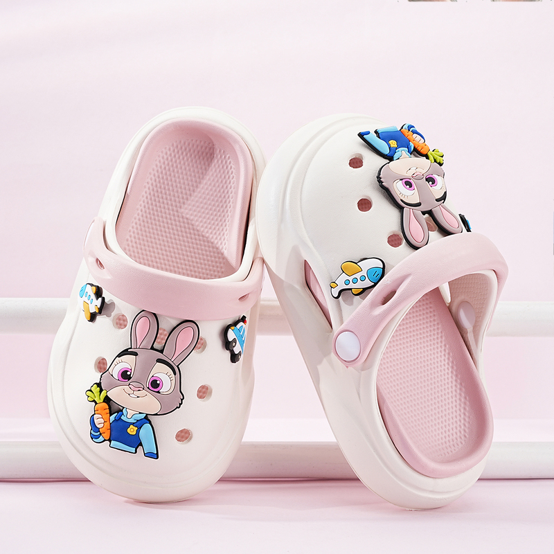 Children's Croc Shoes for Girls, Zootopia Summer Bunny Judy, Cute Outdoor Non-Slip Baby Slippers