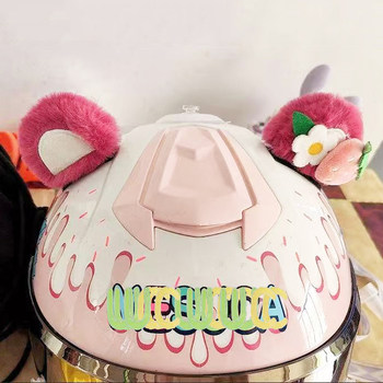 Quick disassembly motorcycle electric car helmet strawberry bear ear motorcycle helmet decoration quick disassembly bear ear accessories gift