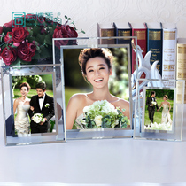 Wedding photo frame transparent crystal glass frame table frame decorative ornaments 7 inches 5 6 10 photo customization 8