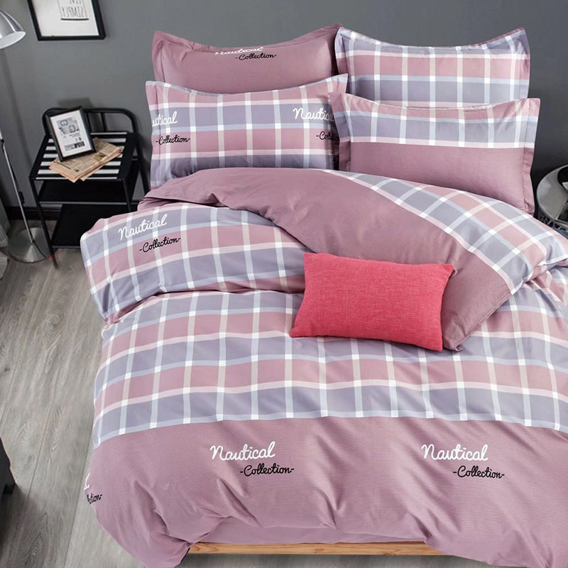 Bed four-piece set of pure cotton bed sheets and quilt cover 180220 custom-made quilt cover 7*7 fitted sheet 0.9 m 1.35 universal for all seasons