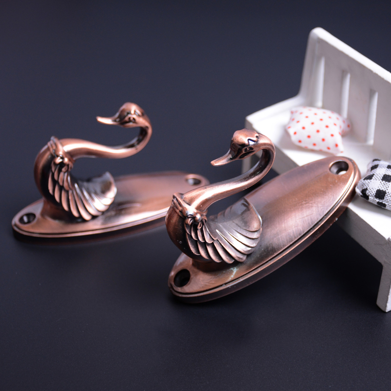 Curtain hook Little swan wall hook hook Zinc alloy coat hook Curtain decorative strap Wall hook Wall hook pair