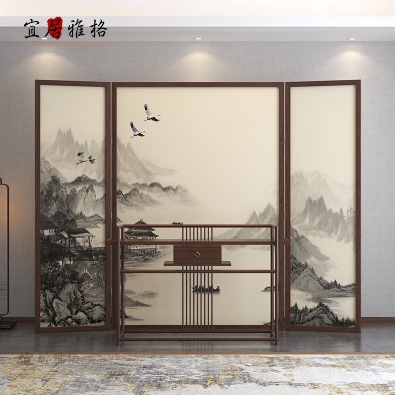 New Chinese screen partition living room folded mobile porch office bedroom to block home custom screen